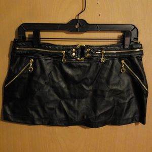 Leather mini skirt